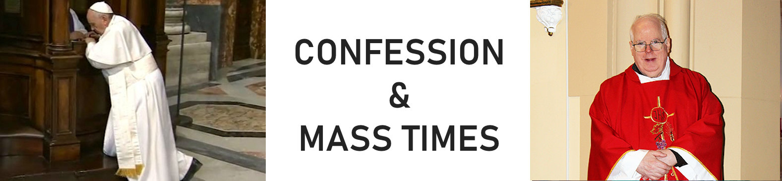 Reconciliation & Mass Times Banner