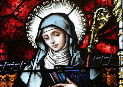 St. Gertrude Stained Glass Window Closeup
